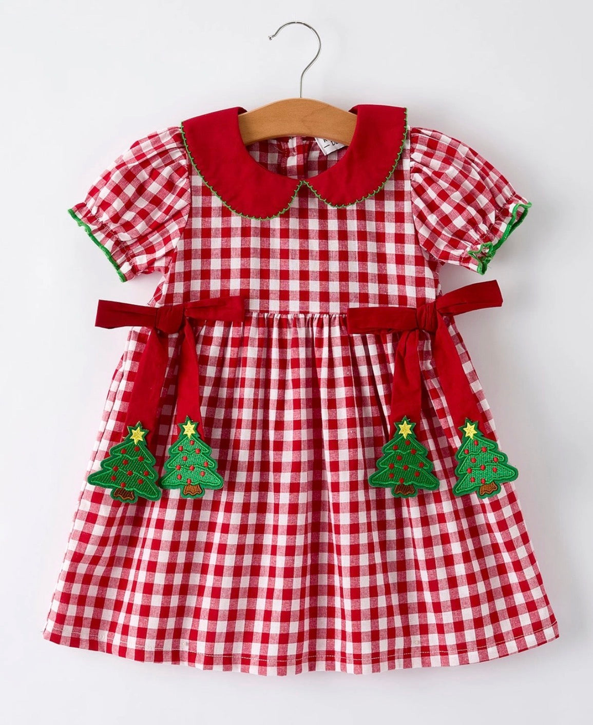 Red Gingham Hanging Christmas Tree Dress