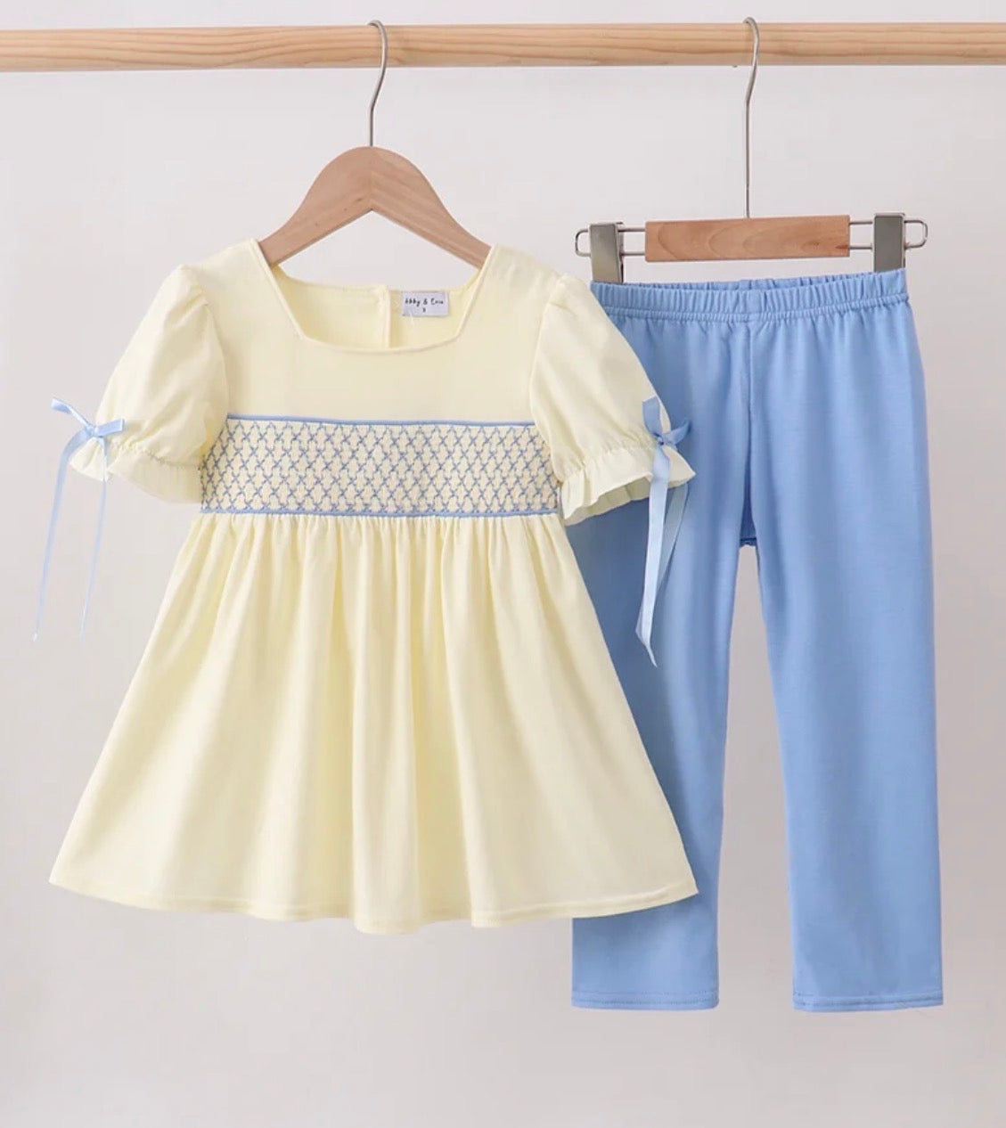 Yellow smocked legging set
