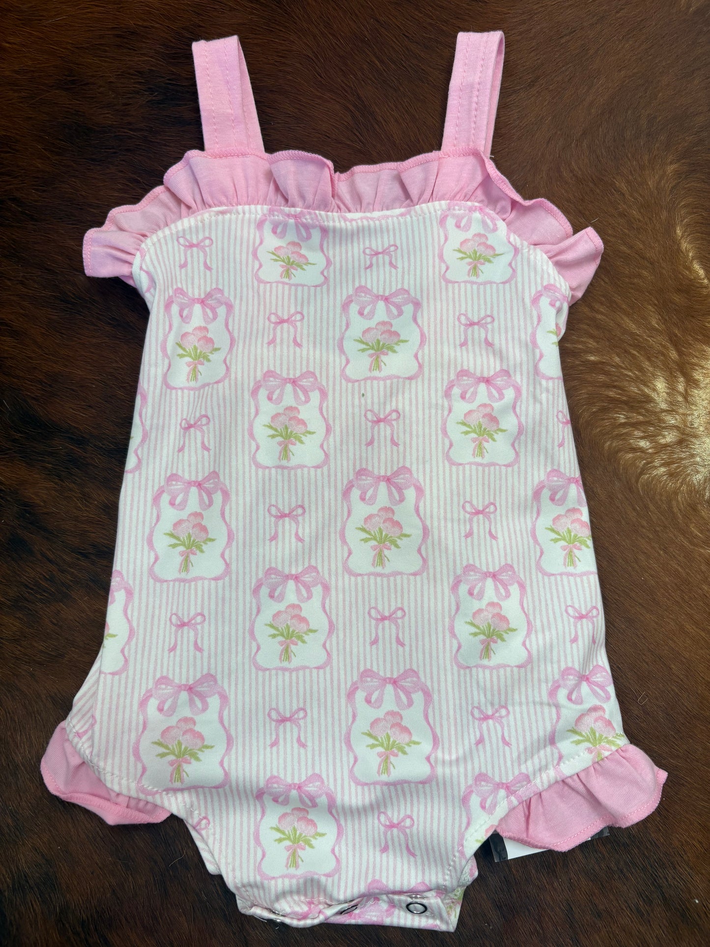 Floral Bouquet Bow Girl Bubble