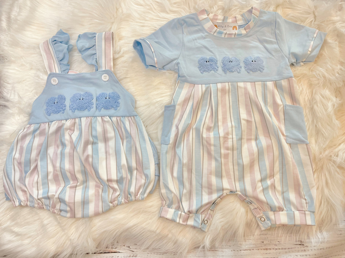 Crab French Knot Stripe Boy Bubble