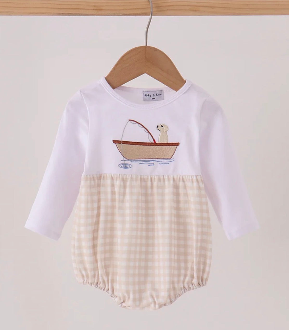 Khaki Fishing Embroidered bubble