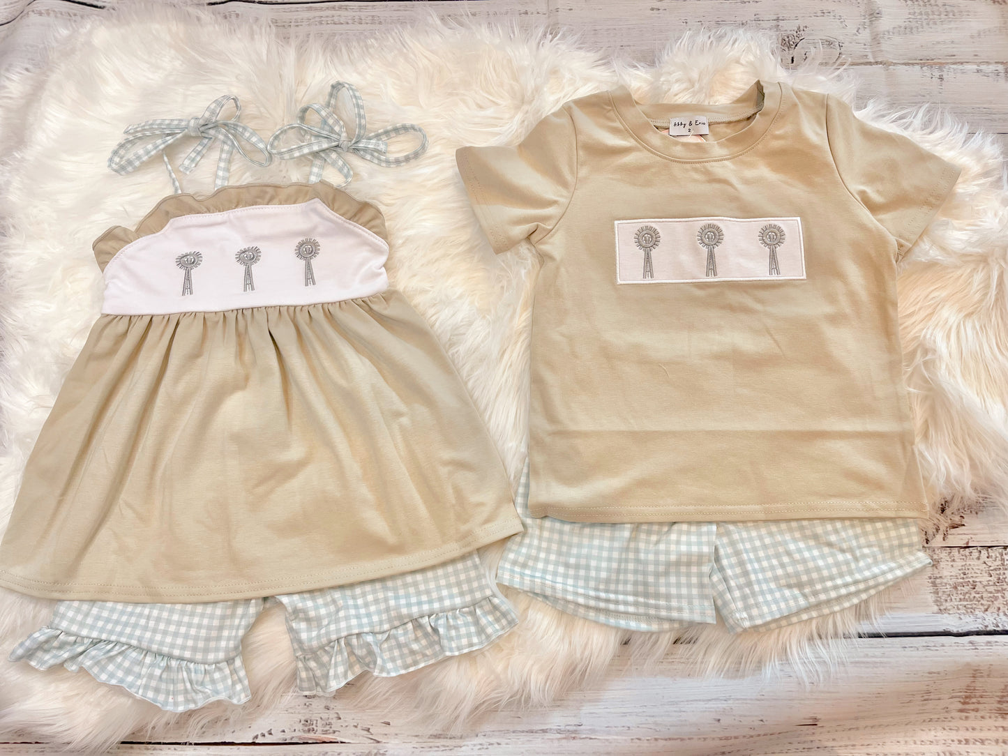 Green Farm Windmill Embroidery Set Boys