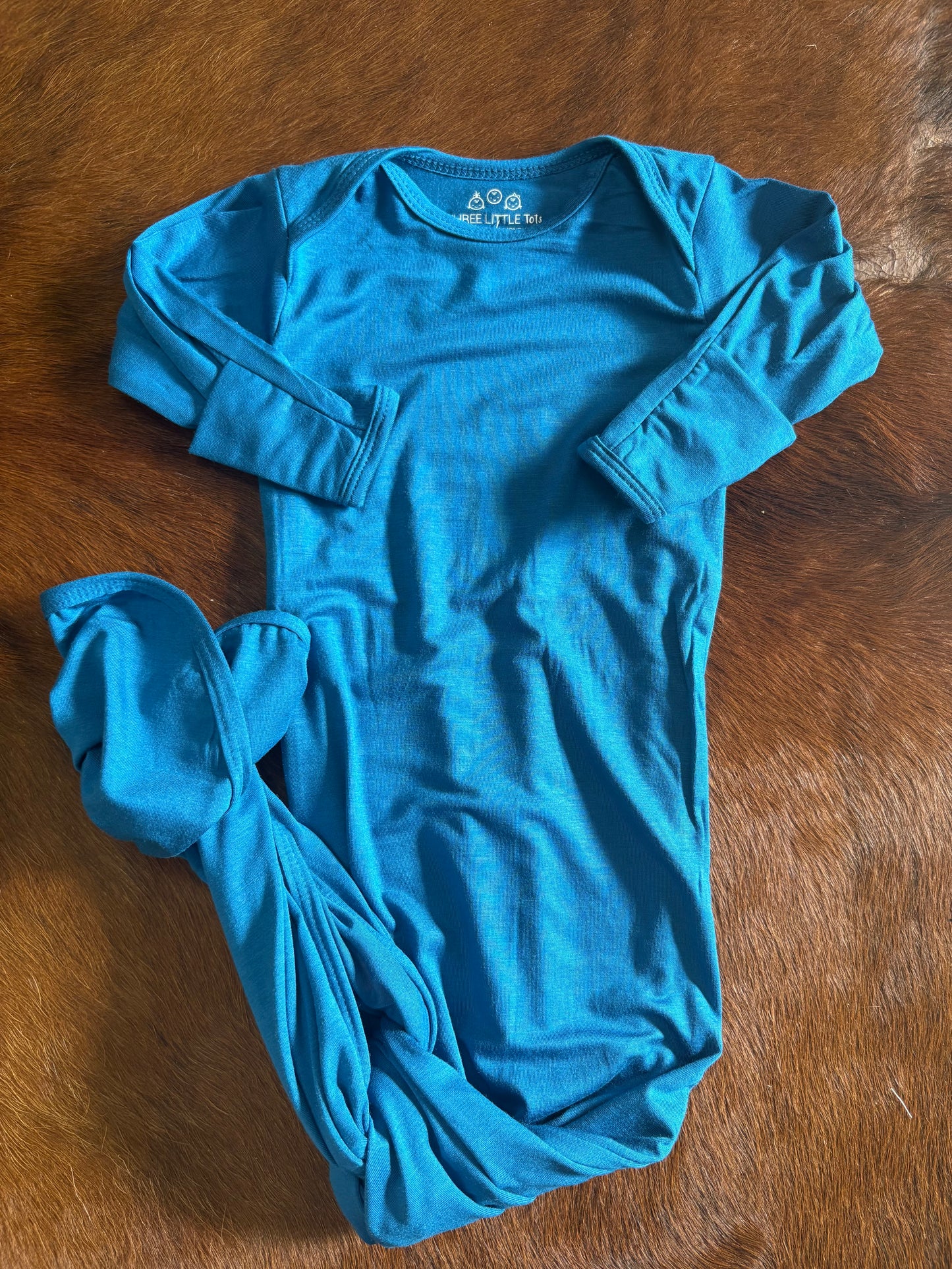 Blue knotted gown
