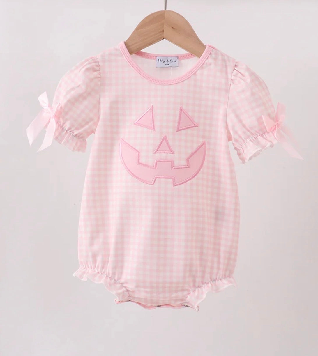 Pink gingham pumpkin bubble