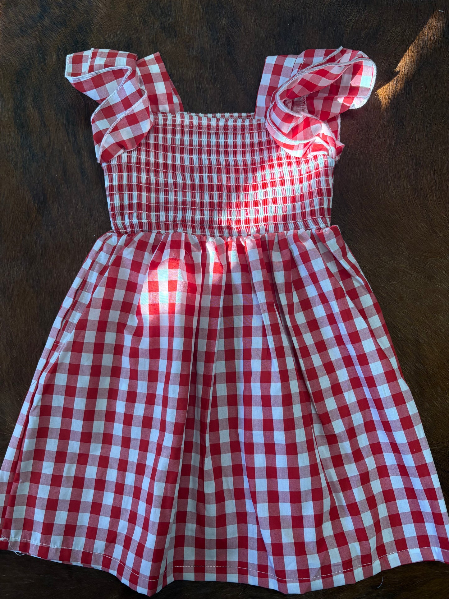 Red plaid dress
