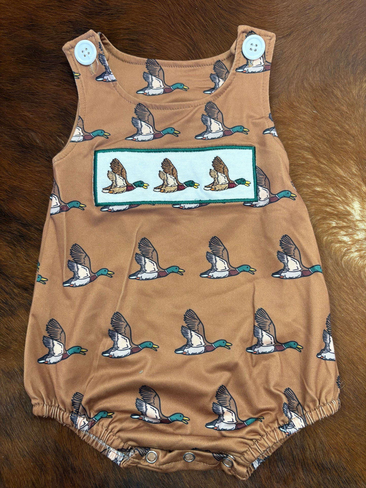 Duck Embroidered Boy Bubble