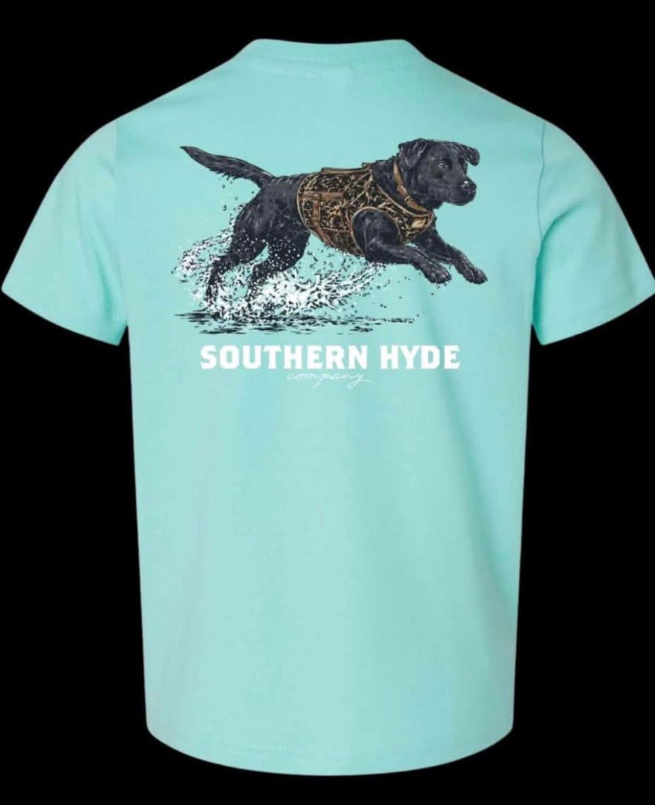 Lab Jumping In The Water Teal T Shirt