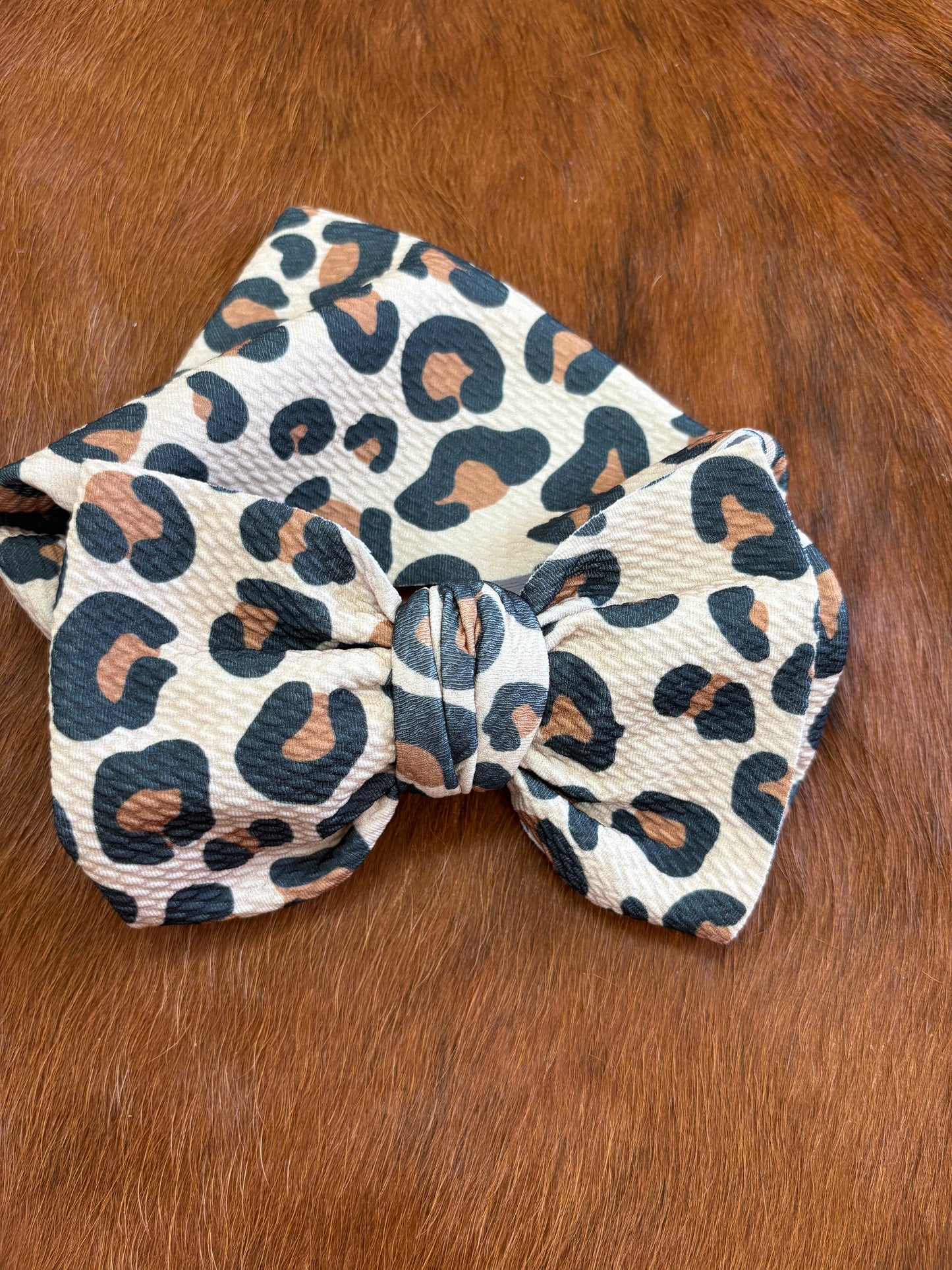 Cheetah print headband bow