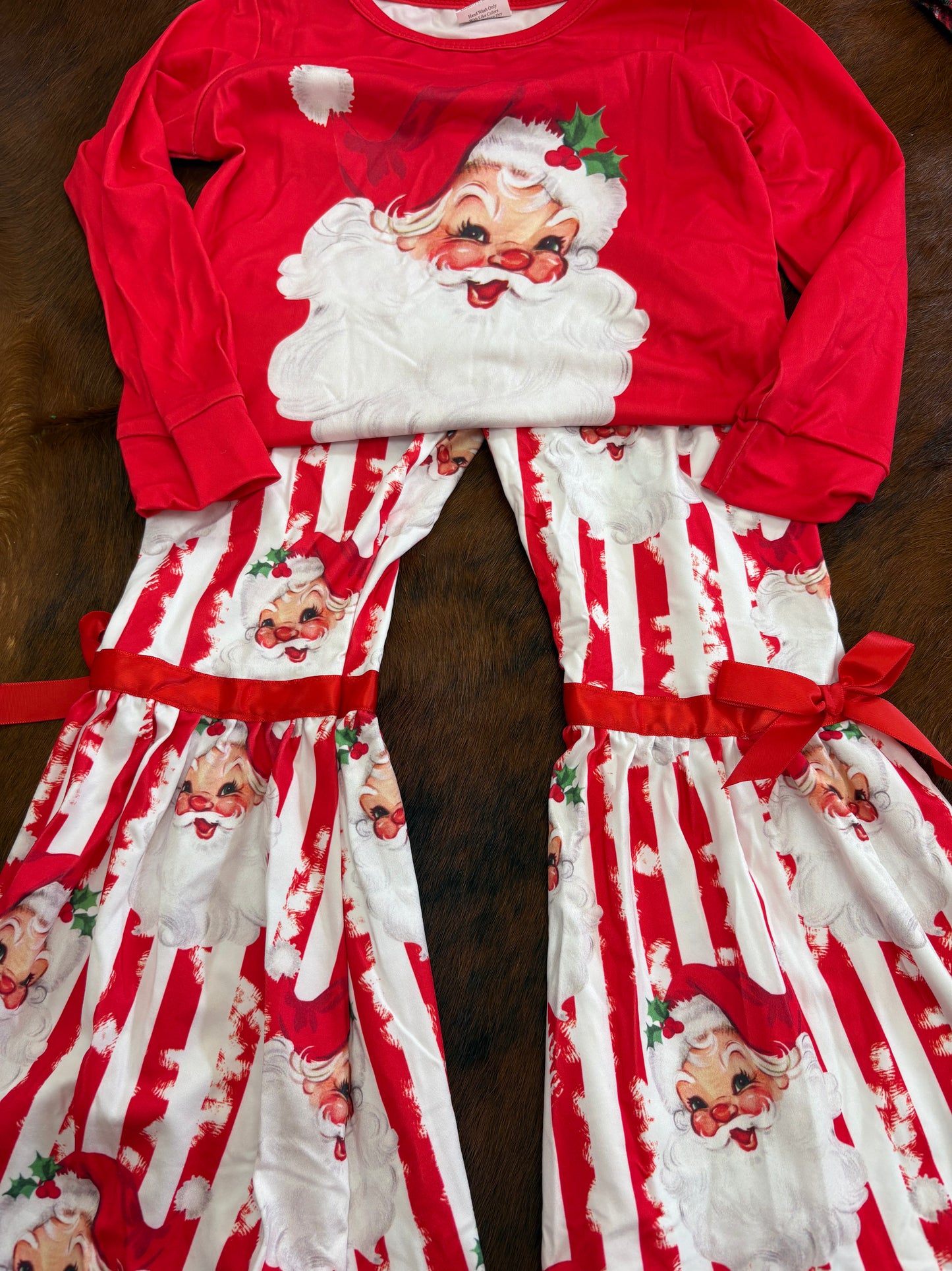 Santa sweater and bell bottom outfit set