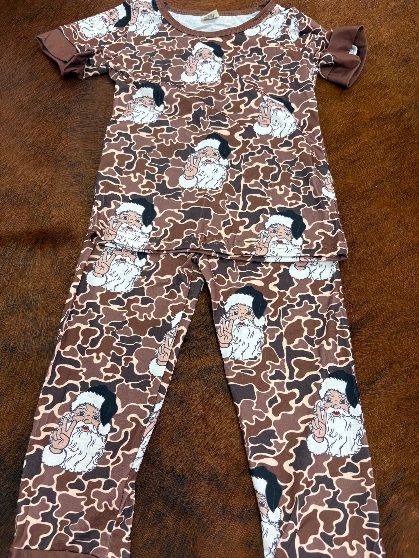 Camo Santa pajama set boys