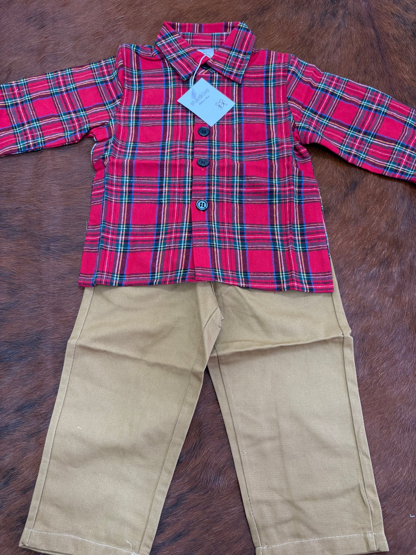 Plaid boy outfit