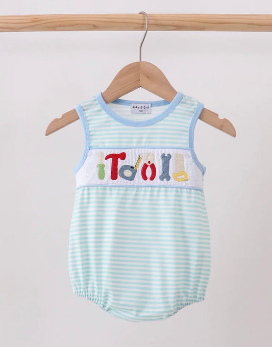 Tool embroidered baby boy bubble