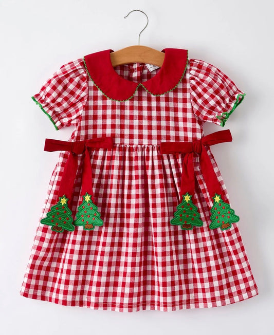 Red Gingham Hanging Christmas Tree Dress
