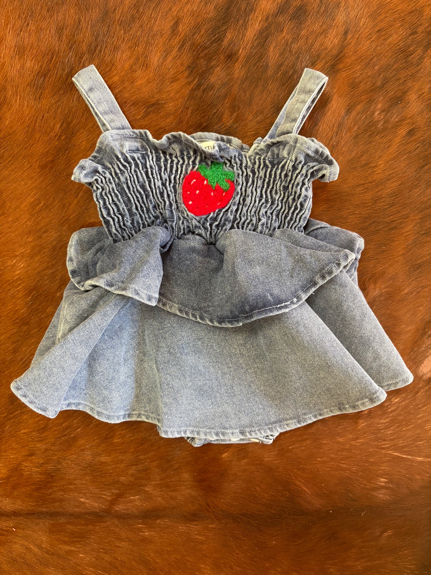 Strawberry denium romper