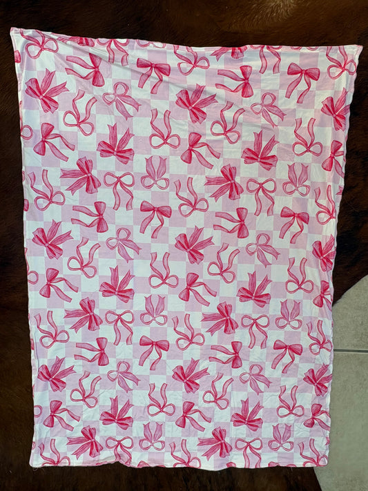 Pink bow blanket