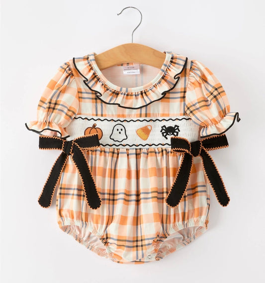 Halloween Baby Girl Smock Bubble