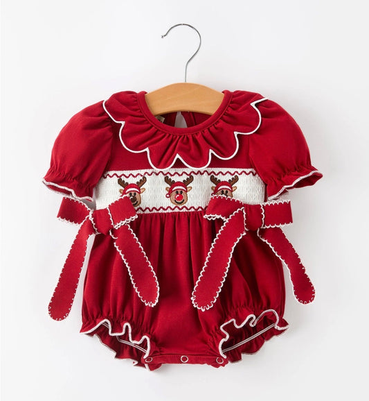Rudolph Baby Girl Bubble