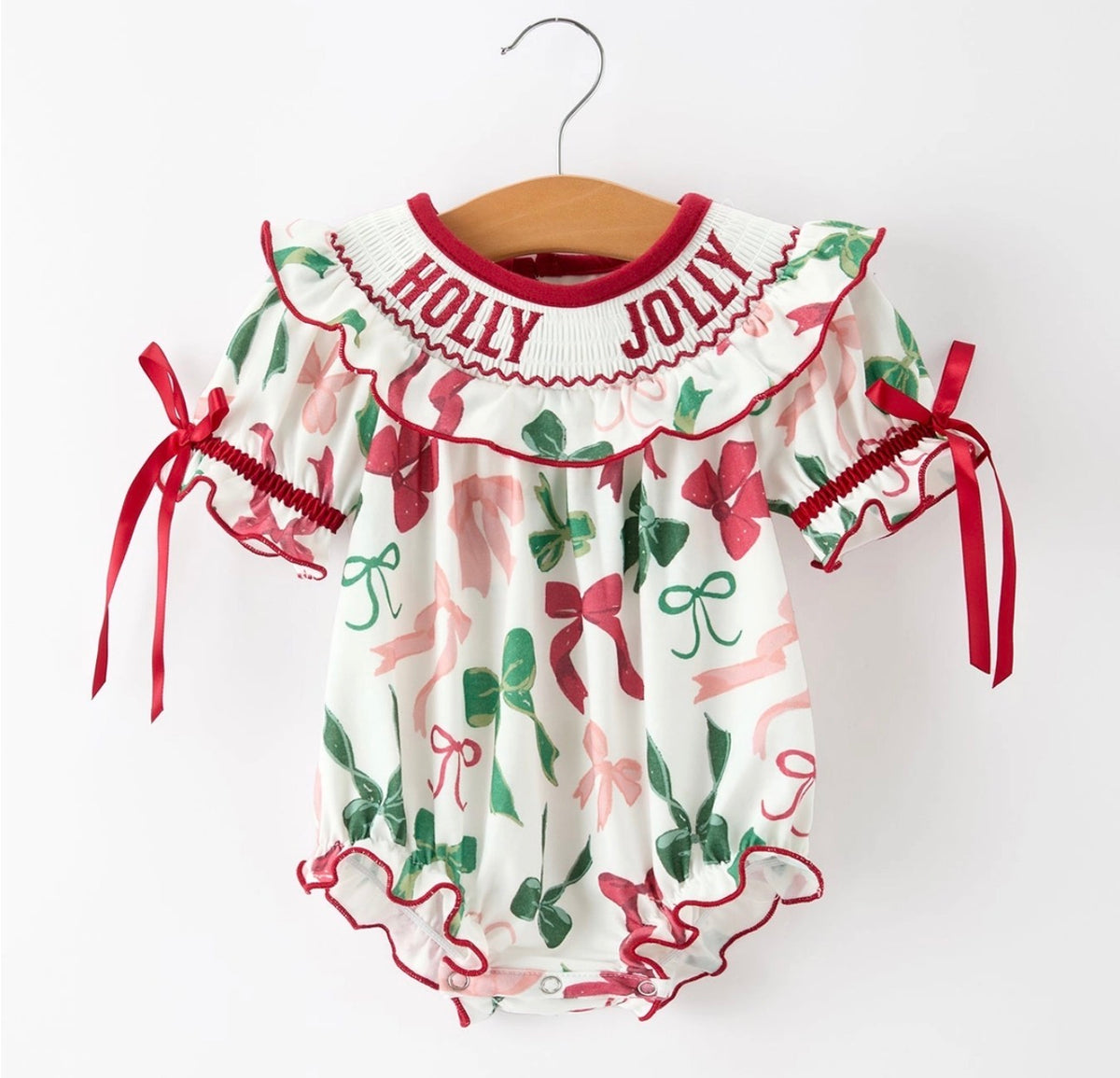 Holly Jolly Baby Girl Bubble