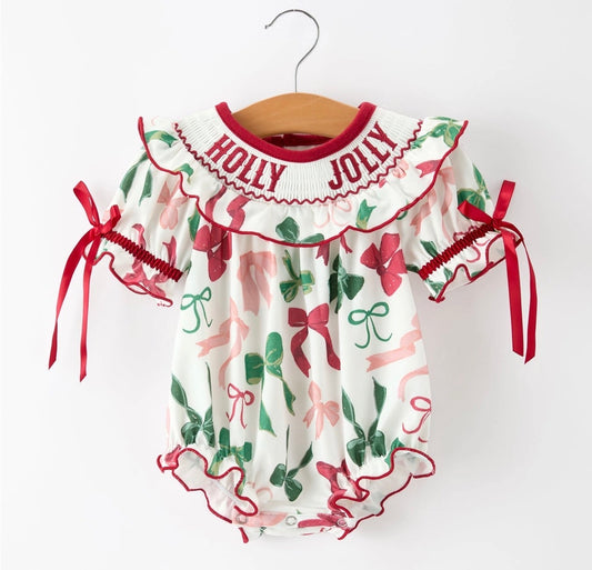 Holly Jolly Baby Girl Bubble