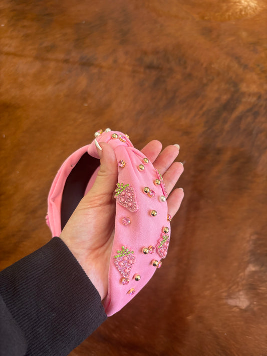 Light pink strawberry headband