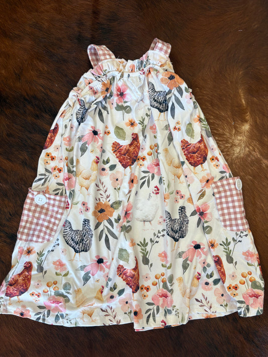 Patchwork floral chicken dress