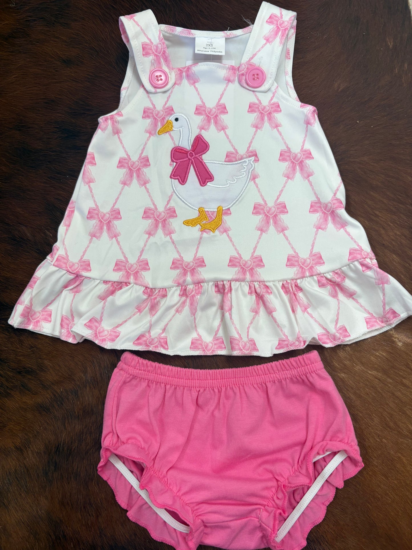 Pink Goose Diaper Set