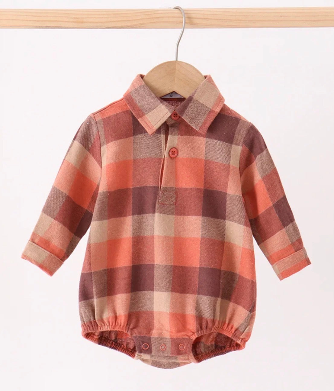 Rust Plaid Collared Bubble