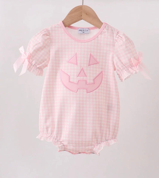 Pink gingham pumpkin bubble