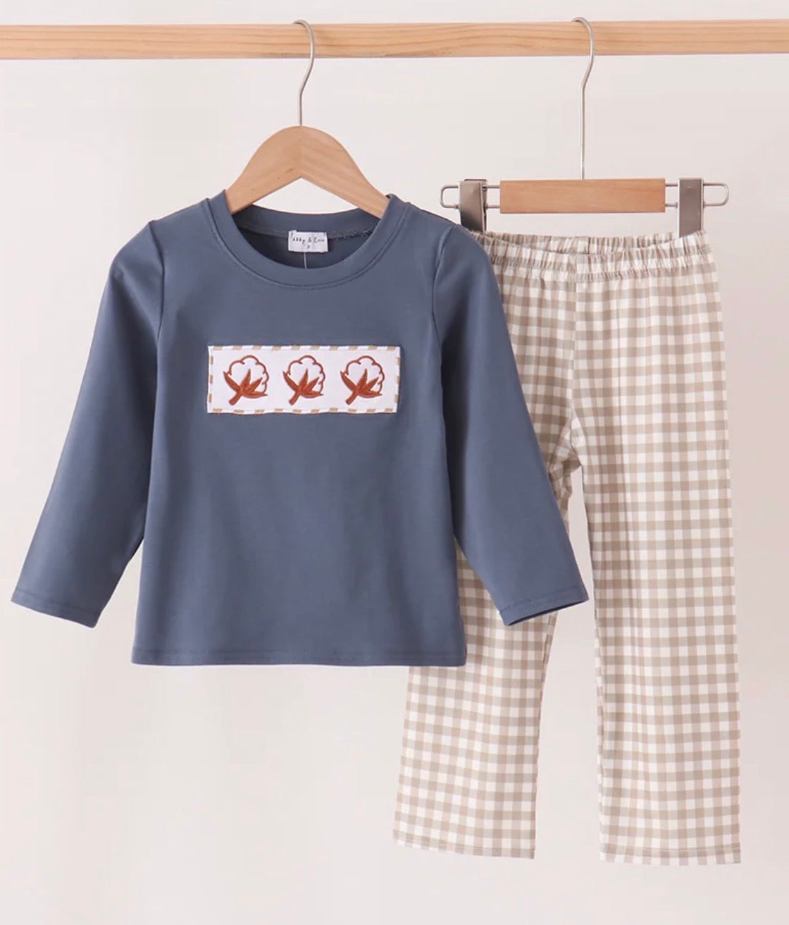 Cotton embroidered pant set
