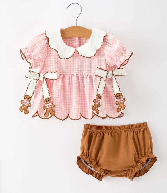 Baby Girl Gingerbread Diaper Set