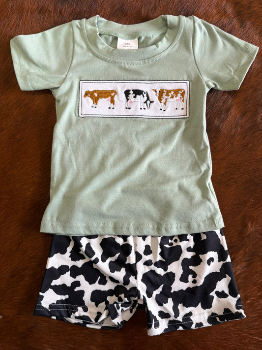 Cow outfit boy set