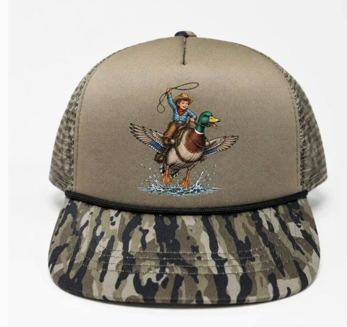 Bottomland Hat With Boy Riding A Duck