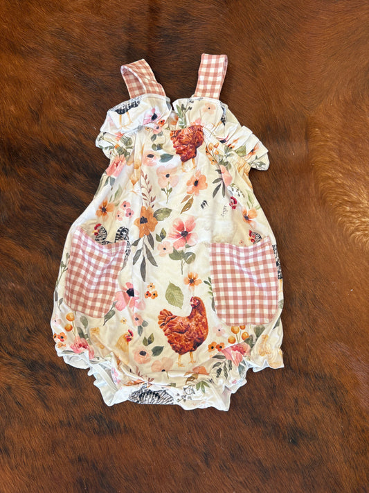 Patchwork floral chicken bubble