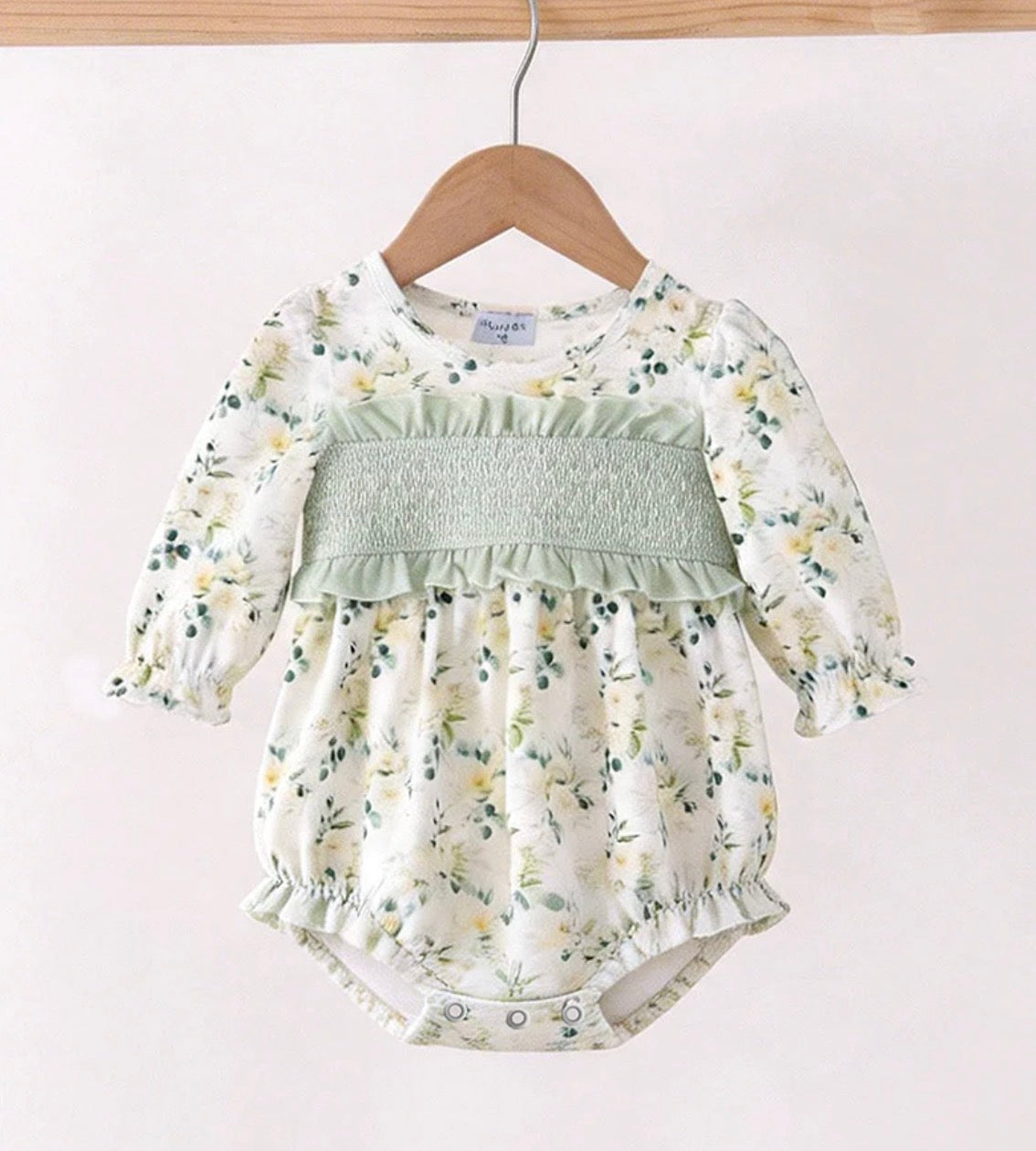 Sage floral smock bubble