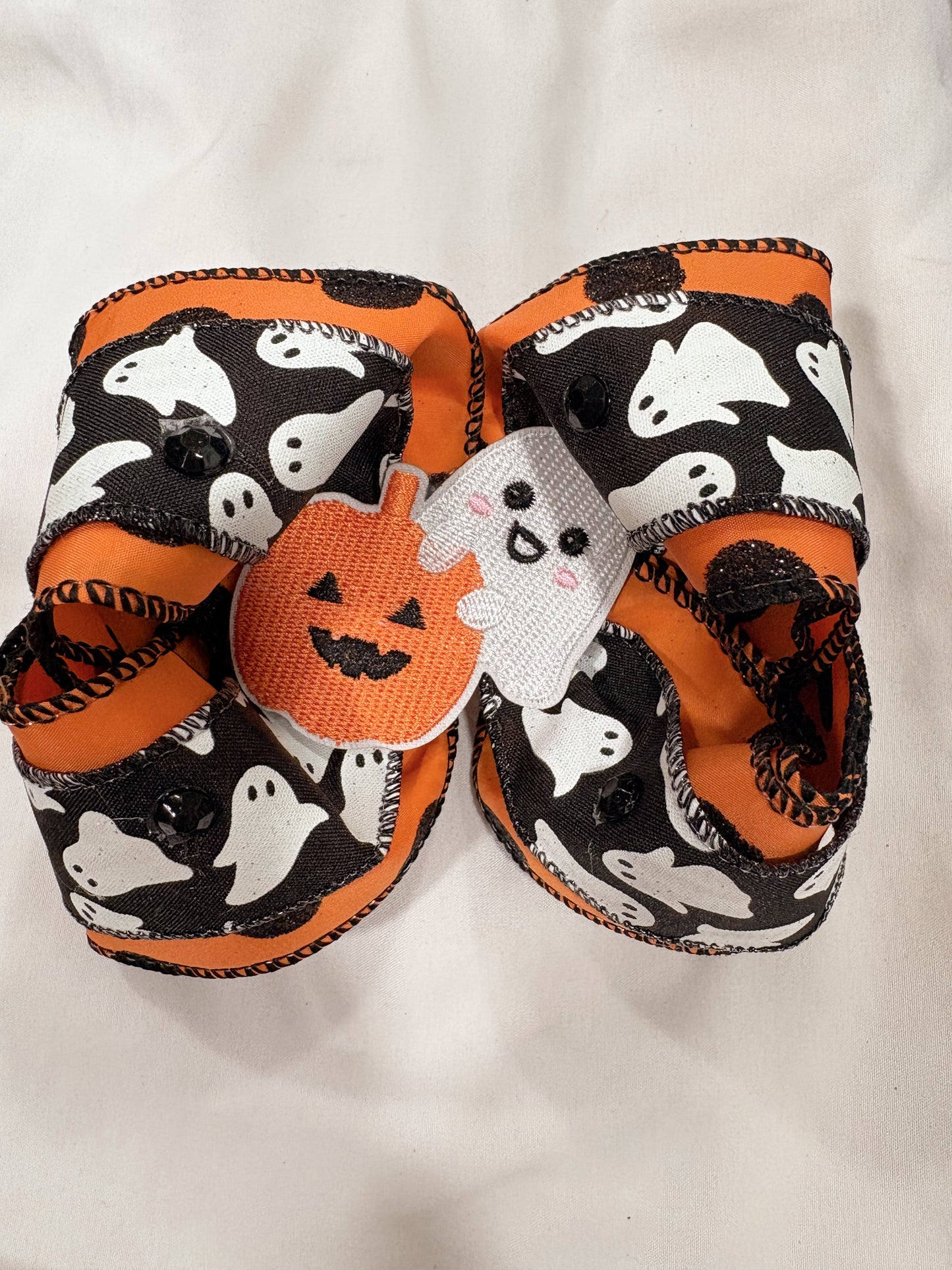 Ghost pumpkin bow