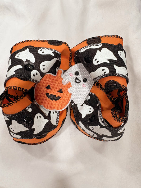 Ghost pumpkin bow