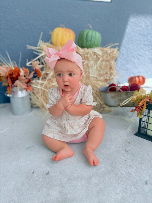Floral ruffle shirt and diaper set