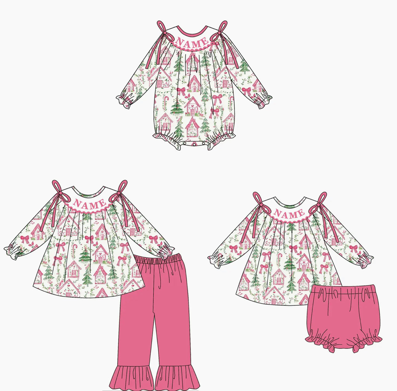 Custom name Christmas smock preorder