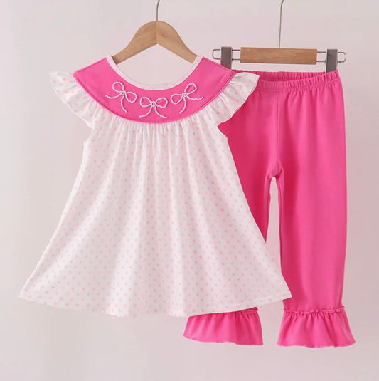 Bow Pearl Pant Set
