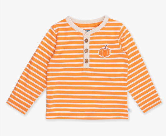 Orange longsleeve embroidered pumpkin shirt