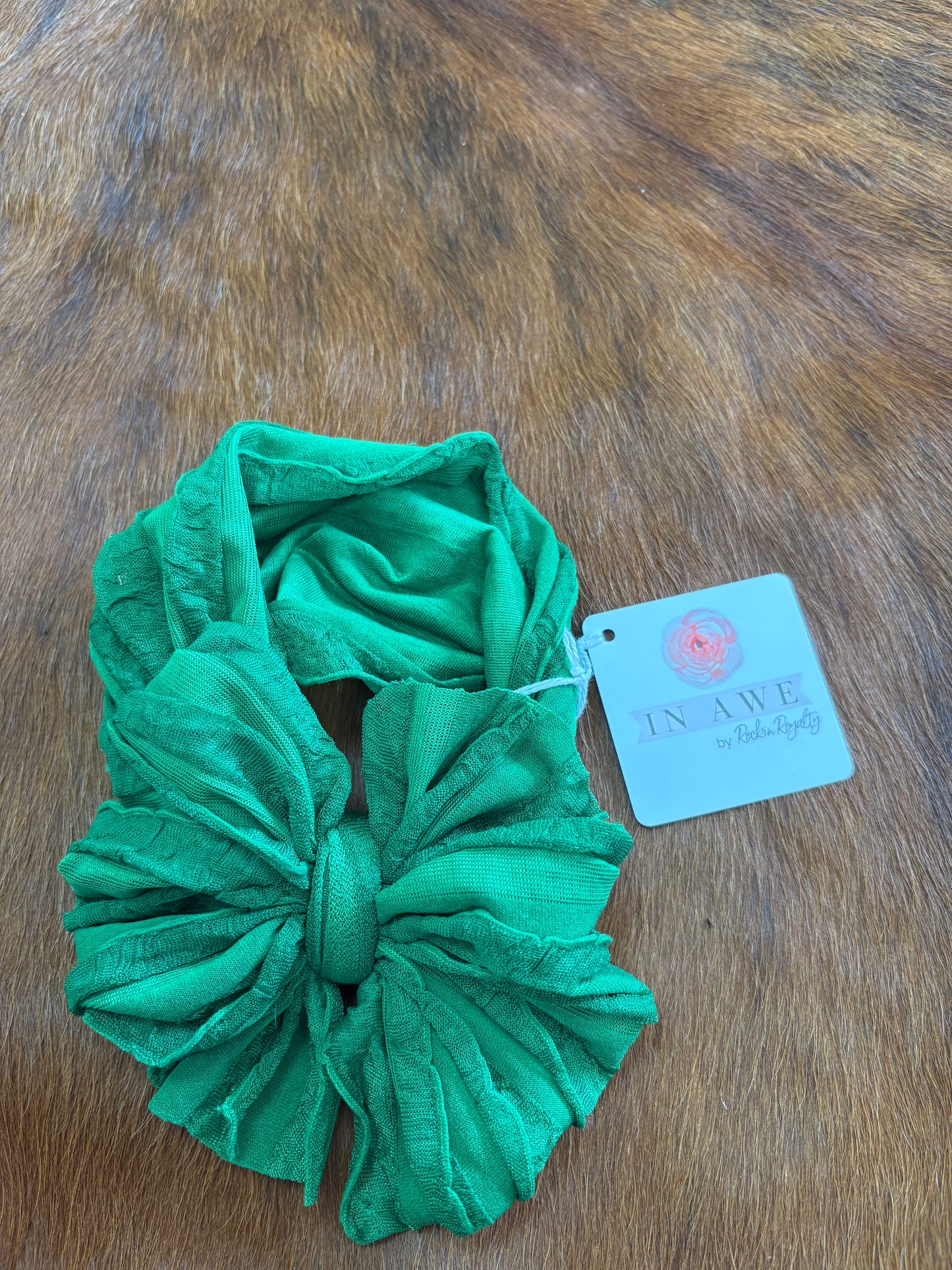 Green headband bow