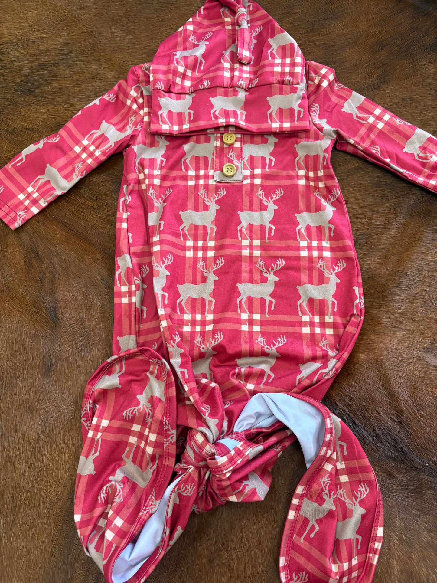 Deer baby newborn knotted gown