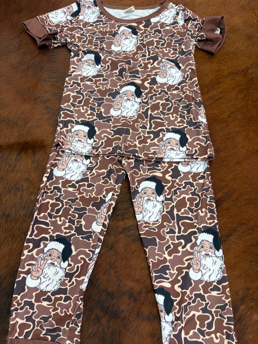 Camo Santa pajama set boys