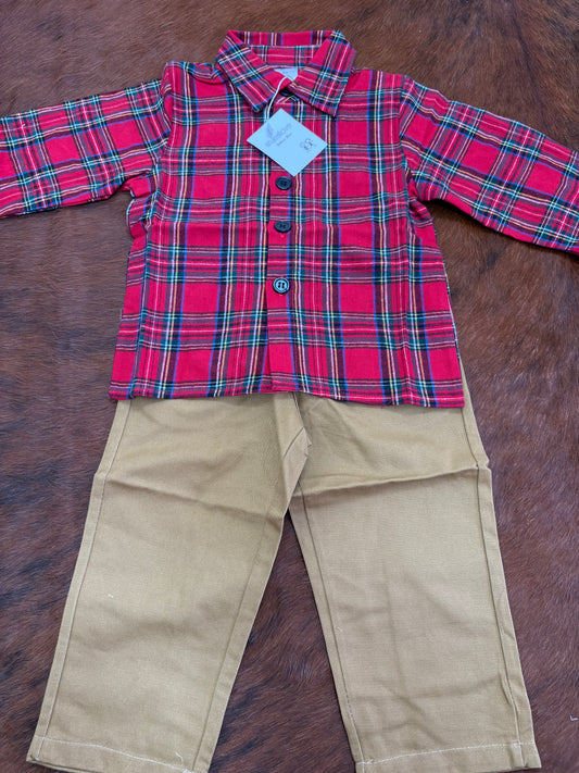 Plaid boy outfit