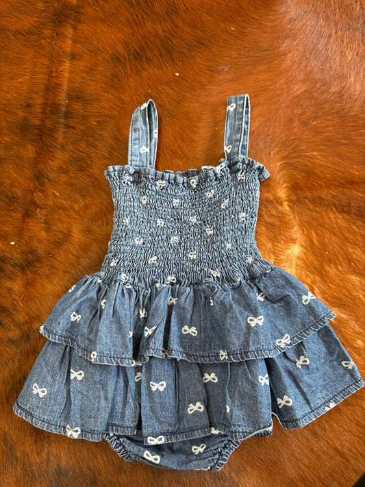 Denium Bow Onesie