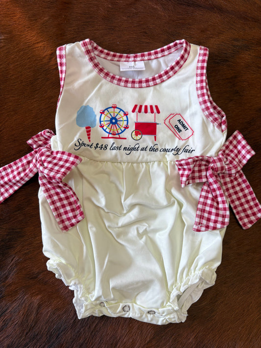 Spent 48 dollars last night at the county fair onesie