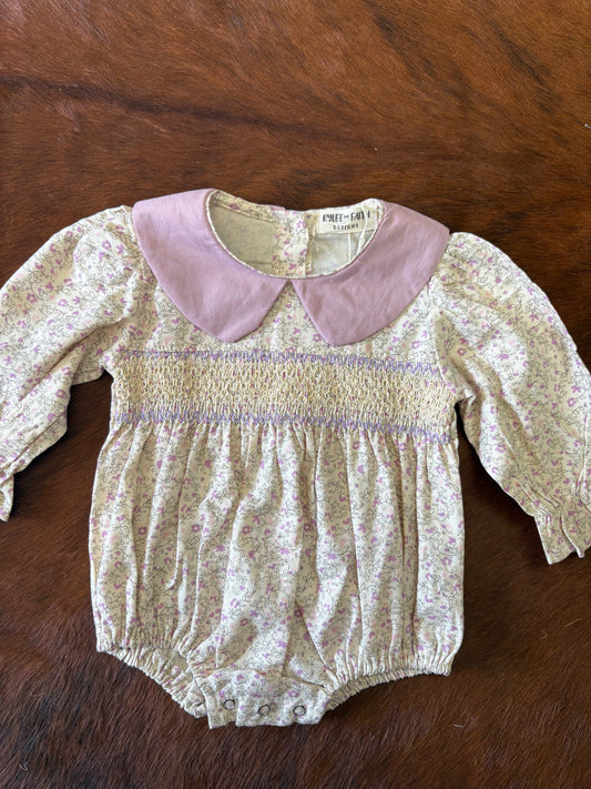 Vintage floral baby romper