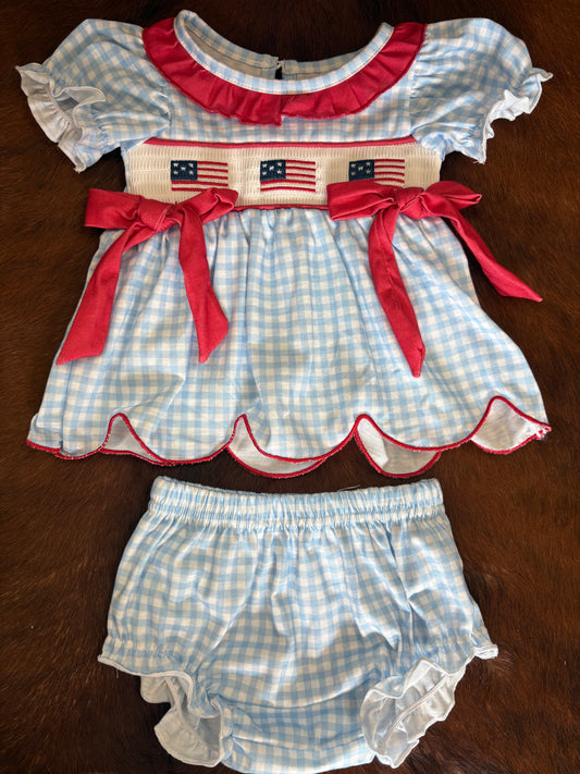Baby Girl Patriotic Diaper Set