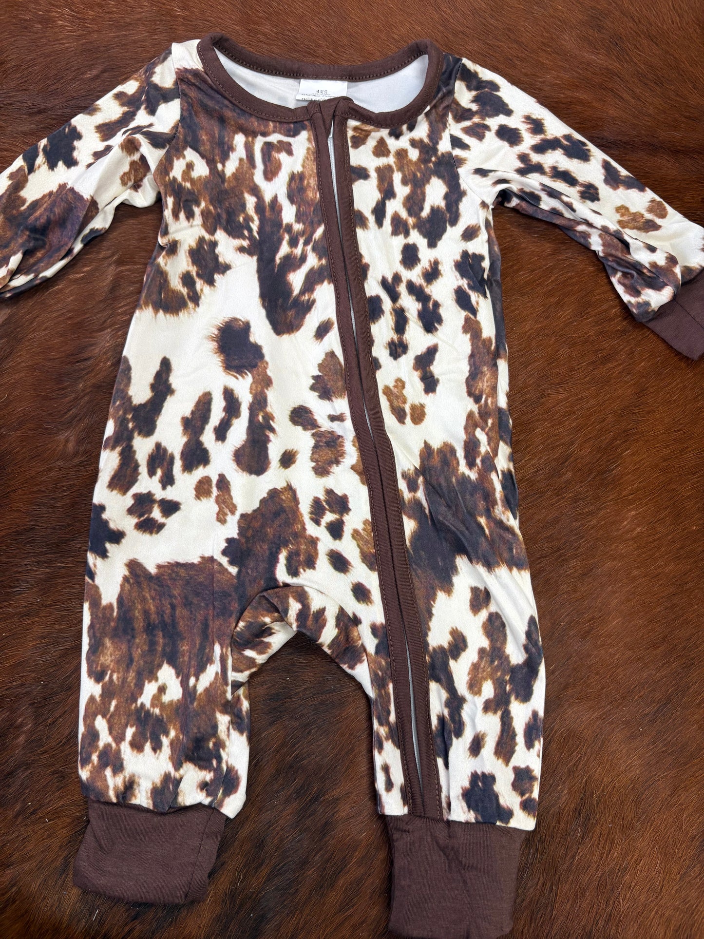 Cowhide Zip Romper