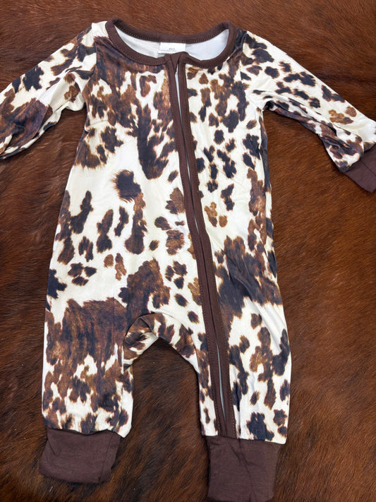 Cowhide Zip Romper